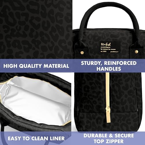 Fit & Fresh Bloomington Insulated Lunch Bag (Black Feline Fine)