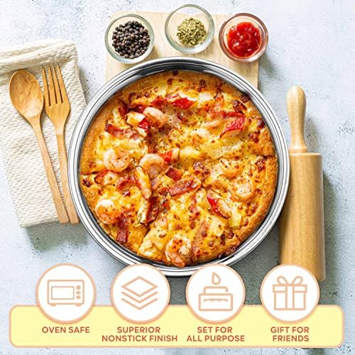 Herogo Cake Pan 6 Inch Round Set of 3, Stainless Steel Nonstick Layer