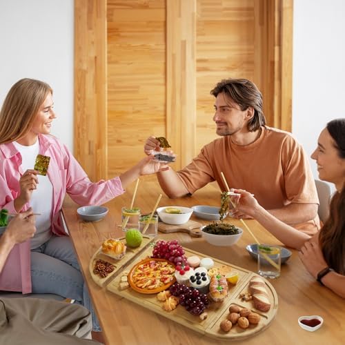 Takywep Eco-Friendly 3-Piece Bamboo Cheese & Meat and Cheese Platter