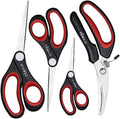 LIVINGO 4-Pack Multipurpose Shears, Heavy Duty Scissors for Home &