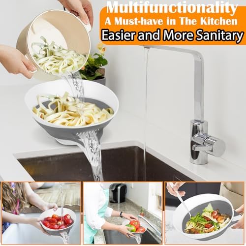 Small Colander with Draining Base, Collapsible Strainer Basket