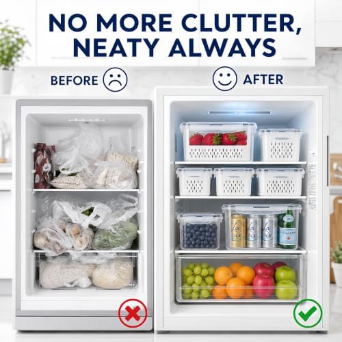 4 Pcs Large Fruit Storage Containers for Fridge