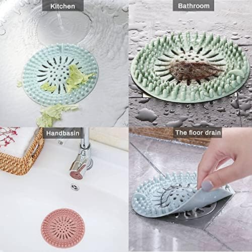Hair Catcher Rubber Stopper Shower Drain Covers for Bathroom, Bathtub