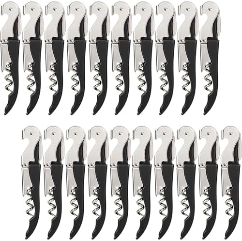HYZ Wine Openers Bulk 20-Pack for Bartender, Waiter Corkscrew-Black