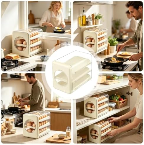 Egg Holder for Refrigerator Transparent – Storage Sorter Shelf with