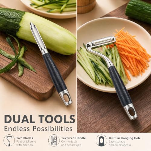 2 Piece Swivel & Julienne Peeler - Fruit, Vegetable Peelers for