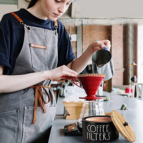 MINCORD Coffee Filter Holder Storage Container Dispenser with Lid &
