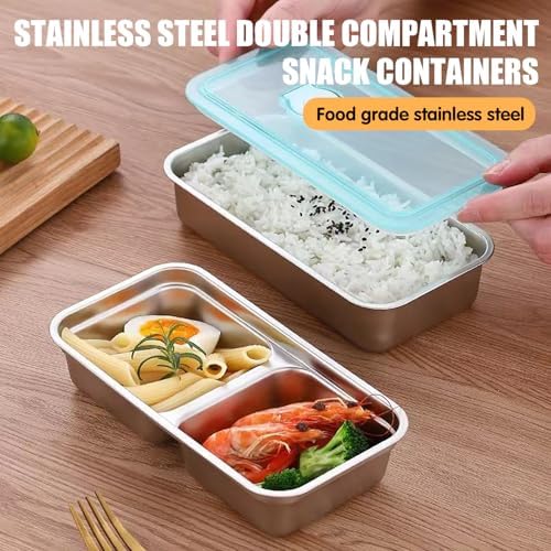 Grab and Go Snack Containers Reusable, Stainless Steel Double