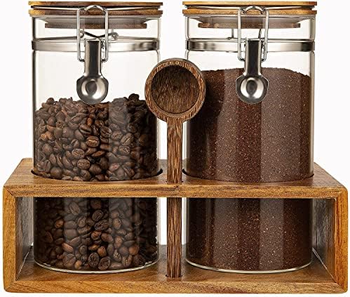 Yangbaga Coffee Canister Set, 2pc 45oz Glass