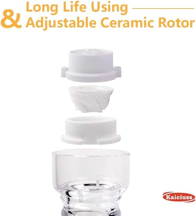 salt and pepper grinder mill set refillable large, the best transparent acrylic - Image 5