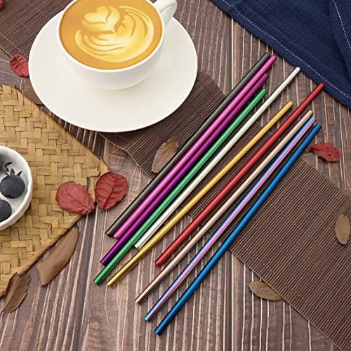 4pcs Reusable Purple Stainless Steel Straws with Carry Case, Metal