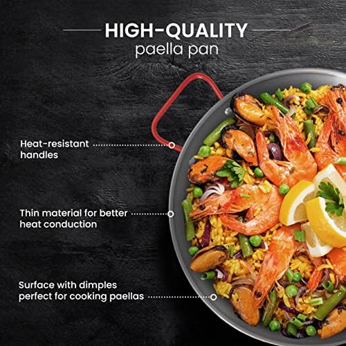 Machika Traditional Carbon Steel Skillet, Genuine Spanish Paella Pan