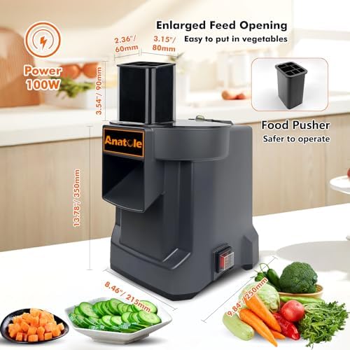 Anatole Commercial Electric Vegetable Dicer, 3 Blades