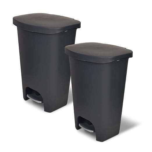 Glad 13 Gallon Trash Can 2 Pack | Plastic Kitchen Waste Bins by GladTrashFoodStorage