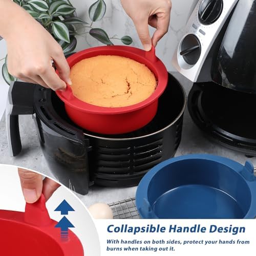 Webake 6 Inch Air Fryer Round Cake Pans for Baking, Nonstick Silicone