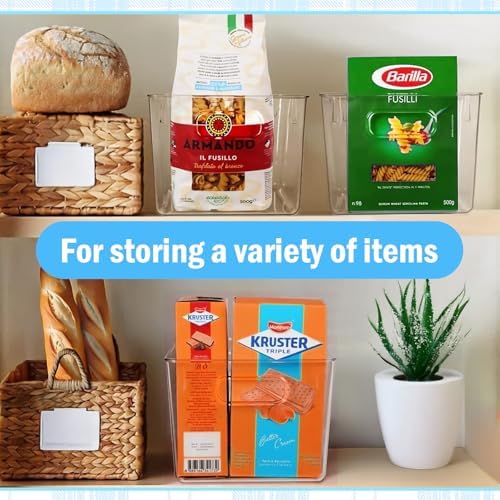10 Pcs Clear Plastic Storage Bins,Pantry Organizer Bins
