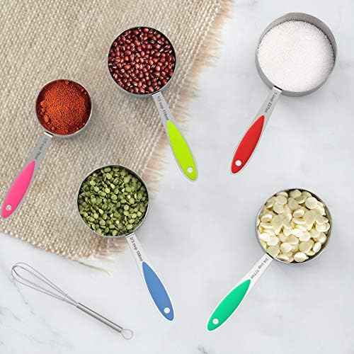 Measuring Cups and Spoons - Wildone Stainless Steel 20 Piece Stackable Set, Includes 8 Measuring Cups, 10 Measuring Spoons, 1 Leveler & 1 Whisk, for Dry and Liquid Ingredient