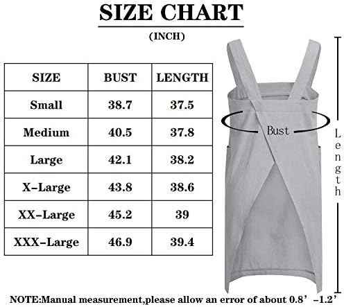 VLZUFE Cotton Linen Apron for women Cross Back Apron Pinafore Dress
