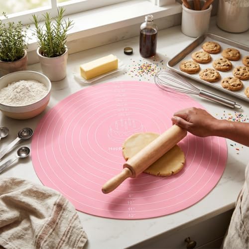 Pastry Nonstick Round Silicone Baking Mat, Food Grade