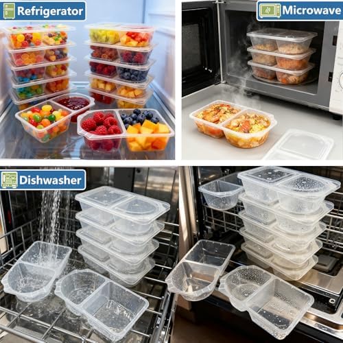 20 Pack 10 OZ Snack Containers with Lids | Reusable Snack Pack