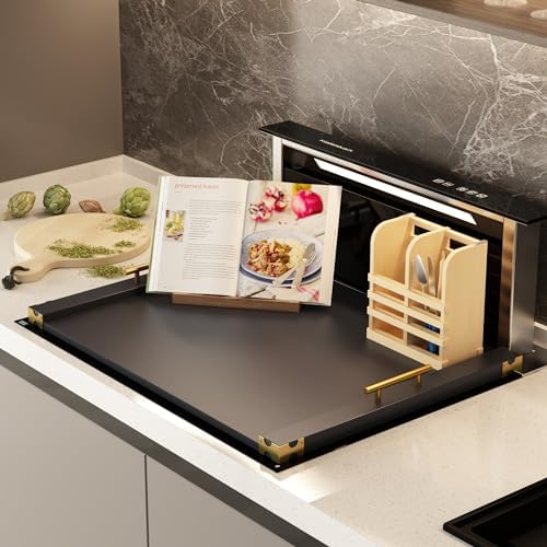 Noodle Board Stove Cover, Bamboo Wood Stove Top Cover for Gas &