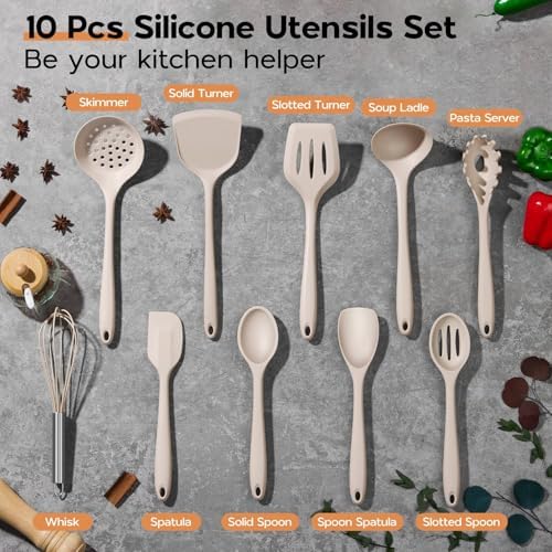 Onader Silicone Cooking Utensils Set for Nonstick Cookware