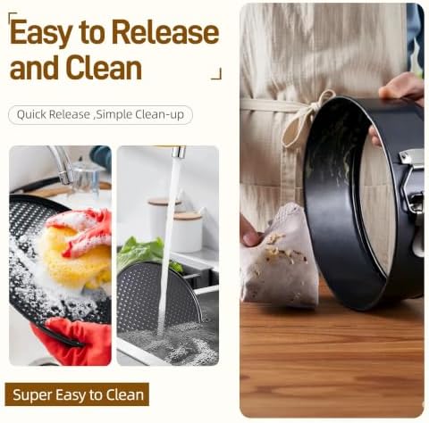 6PCS Nonstick Springform Pan Set Round Baking Pans Removable Bottom