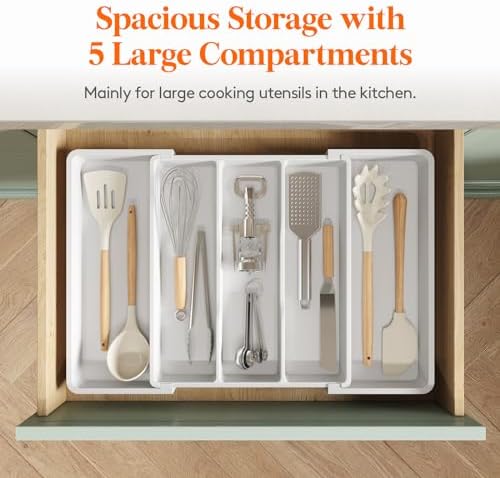 Lifewit Utensil Organizer for Kitchen Drawers, Expandable Cooking