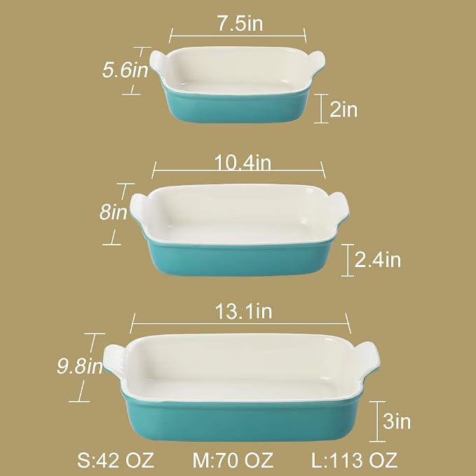 Sweejar Baking Pans Set, Ceramic 9x13 Baking Dish - Image 3