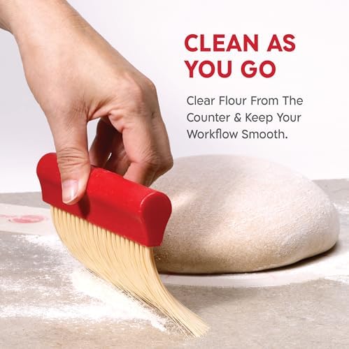 KneadAce Bench Scraper - Dough Scraper with Nesting Baker's Brush Set
