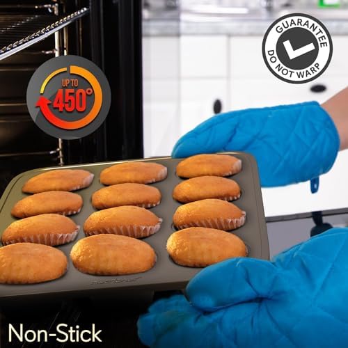 NutriChef 2-Piece Nonstick Muffin Pan Set - Carbon Steel Cupcake
