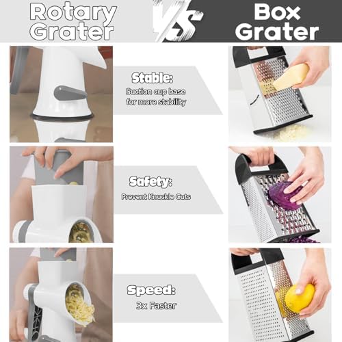 Multifunctional Rotary Cheese Grater with Handle