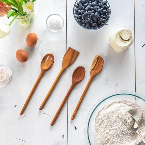 Lipper International 4-Piece Teak Wood Kitchen Tool Set