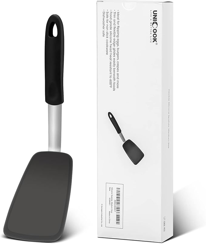 Unicook Flexible Silicone Spatula, 600°F Heat Resistant Silicone Turner by UNICOOK