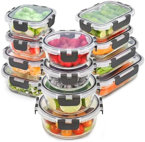 Freshware 24-Piece Glass Storage Container Set with Lids