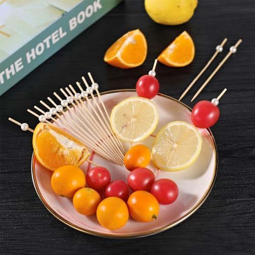 [300 Pcs] White Pearl Cocktail Picks Toothpicks for Appetizers