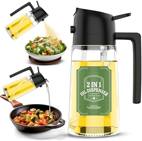 16oz/470ml Black 2-in-1 Oil Dispenser and Sprayer