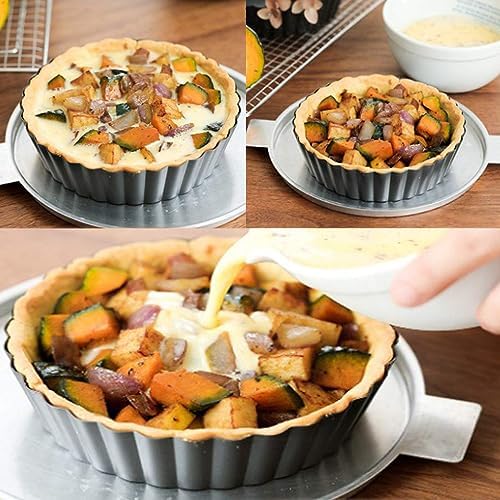 Mini Tart Pans, Nonstick Quiche Pan for Baking,Mini Cake Mold Egg Tart