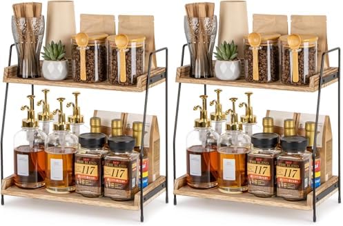 ANBOXIT 2-Tier Coffee Station Organizer, Pack of 2