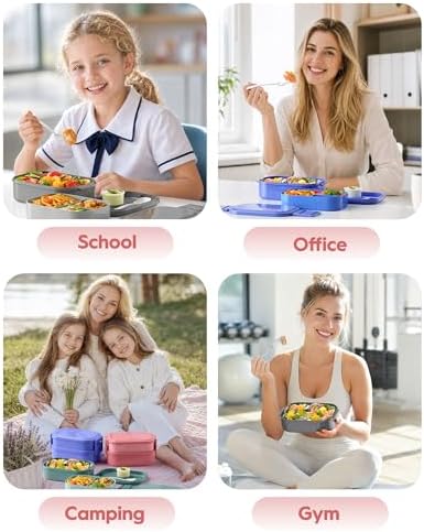 BiuLeon Bento Box Adult Lunch Box, 65 Oz Capacity Lunch