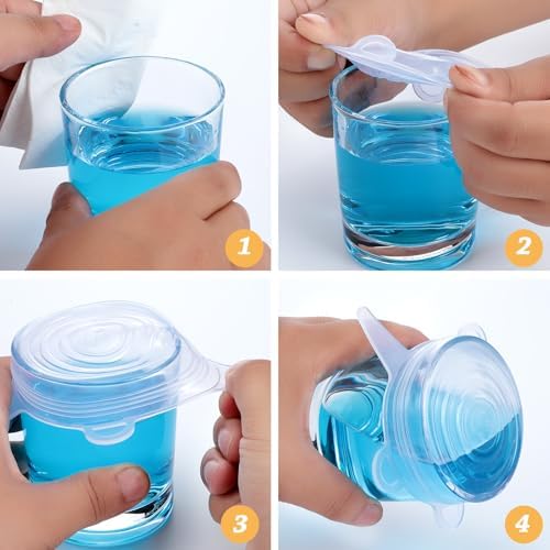 Patelai 16 Pack Silicone Stretch Lids, White