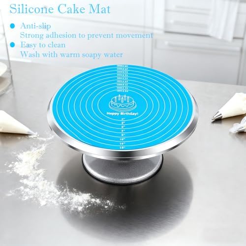 12 Inch Aluminium Rotating Cake Stand Turntable, Cake Decorating Kit