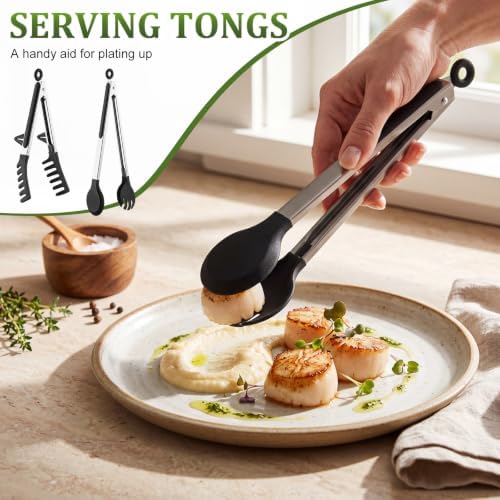 2 Pcs Stainless Steel Salad Tongs