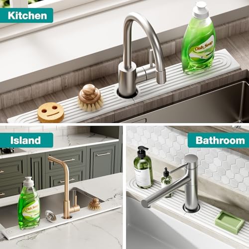 DK177 Diatomite Fast Drying Faucet Mat for Kitchen Sink, Water