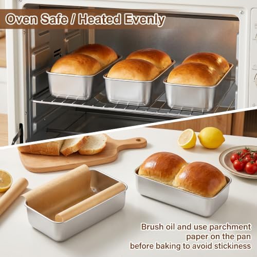 LIANYU Loaf Pans 9x5 Inch, 8 Pack Bread Pans for Baking, Stainless