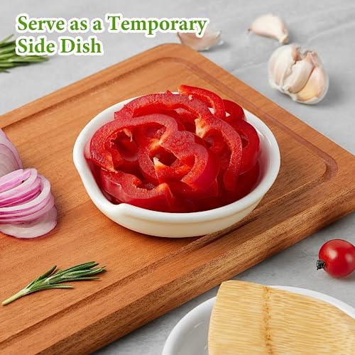 4 Pack Ceramic Spoon Rest with Metal Holder, Gencywe 4.8 inch Spoon