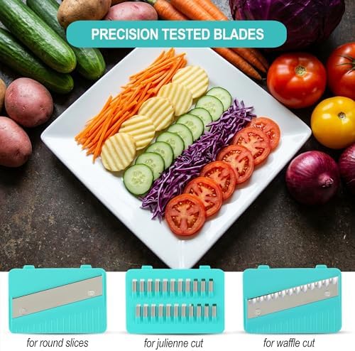 DINM Handheld Mandoline Slicer, Stainless Steel, 3 Blades