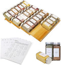 Spice Drawer Organizer with 28 Spice Jars and 216 Labels,Non-slip