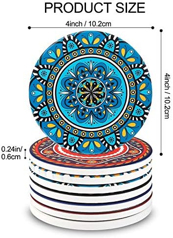 Coasters for Drinks,AODINI Set of 8 Absorbent Stone Coasters for