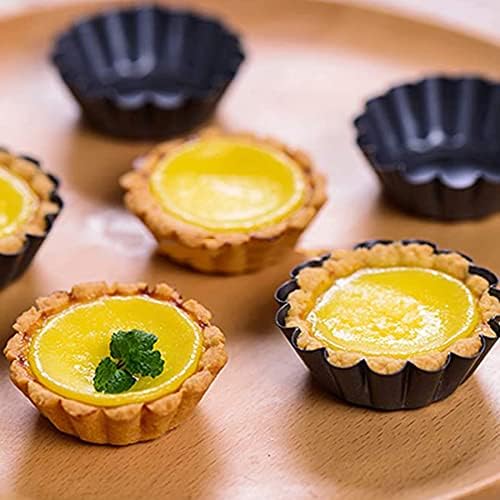 12 Packs Egg Tart Mold, Bigger Size 3 x 0.9inch, Non-Stick Pan Carbon